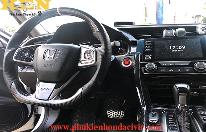 VOLANG CACBON FIBER XỊN CHO HONDA CIVIC 2020